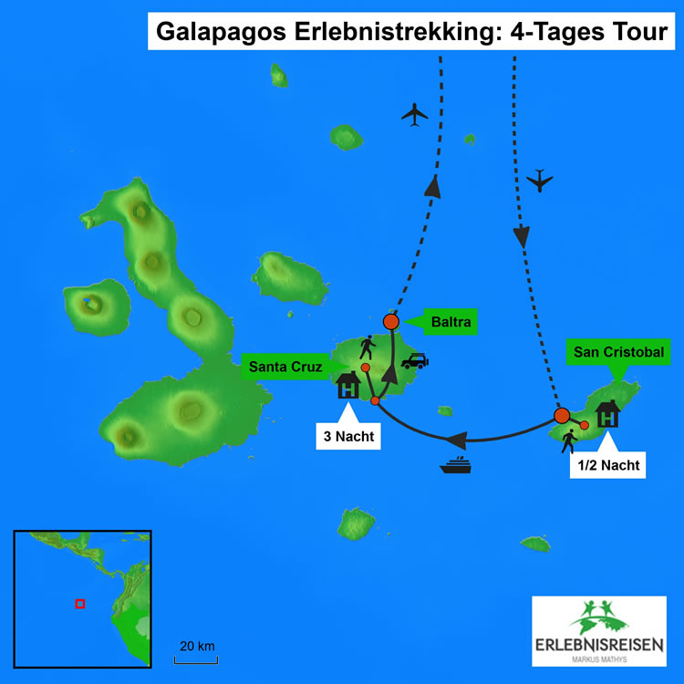 Galapagos Erlebnistrekking / Inselhüpfen 4-Tagestour
