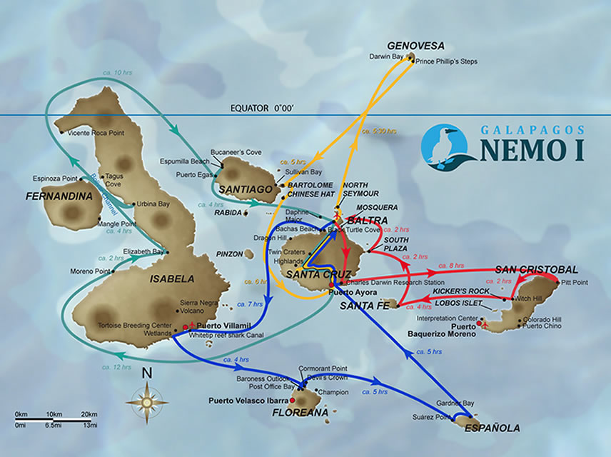 Galapagos Kreuzfahrt Nemo I Karte Touren Buchen