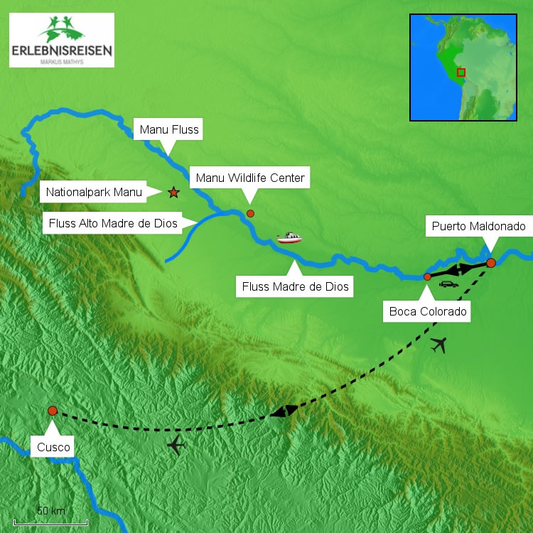 Manu Wildlife Center - Karte
