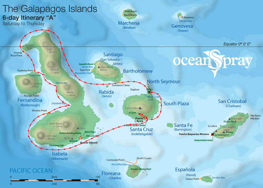 Galapagos Katamaran Ocean Spray - 6 Tagestour A