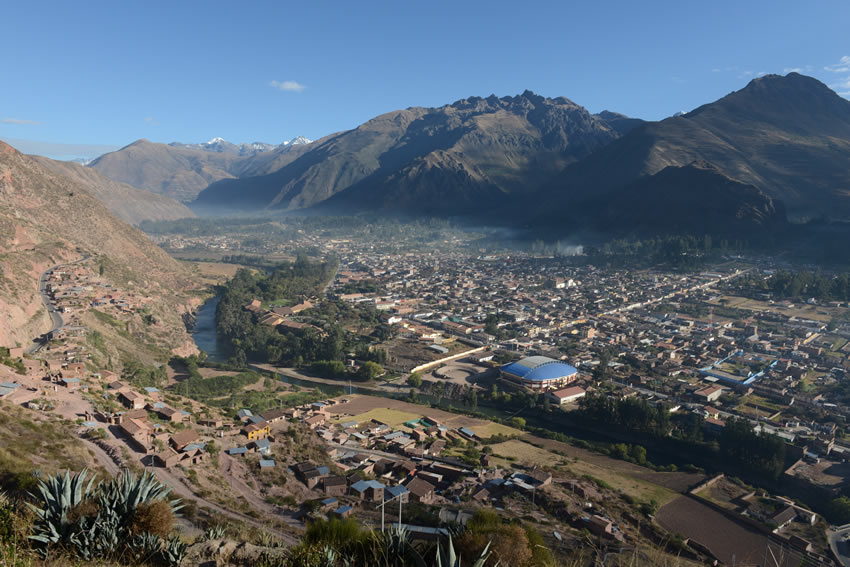 Blick nach Urubamba im heiligen Tal der Inkas